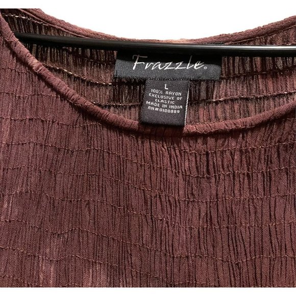 FRAZZLE Maxi Dress Tie Dye Mustard Green Multi Peasant Boho Hippie Womens Size L - Picture 5 of 5